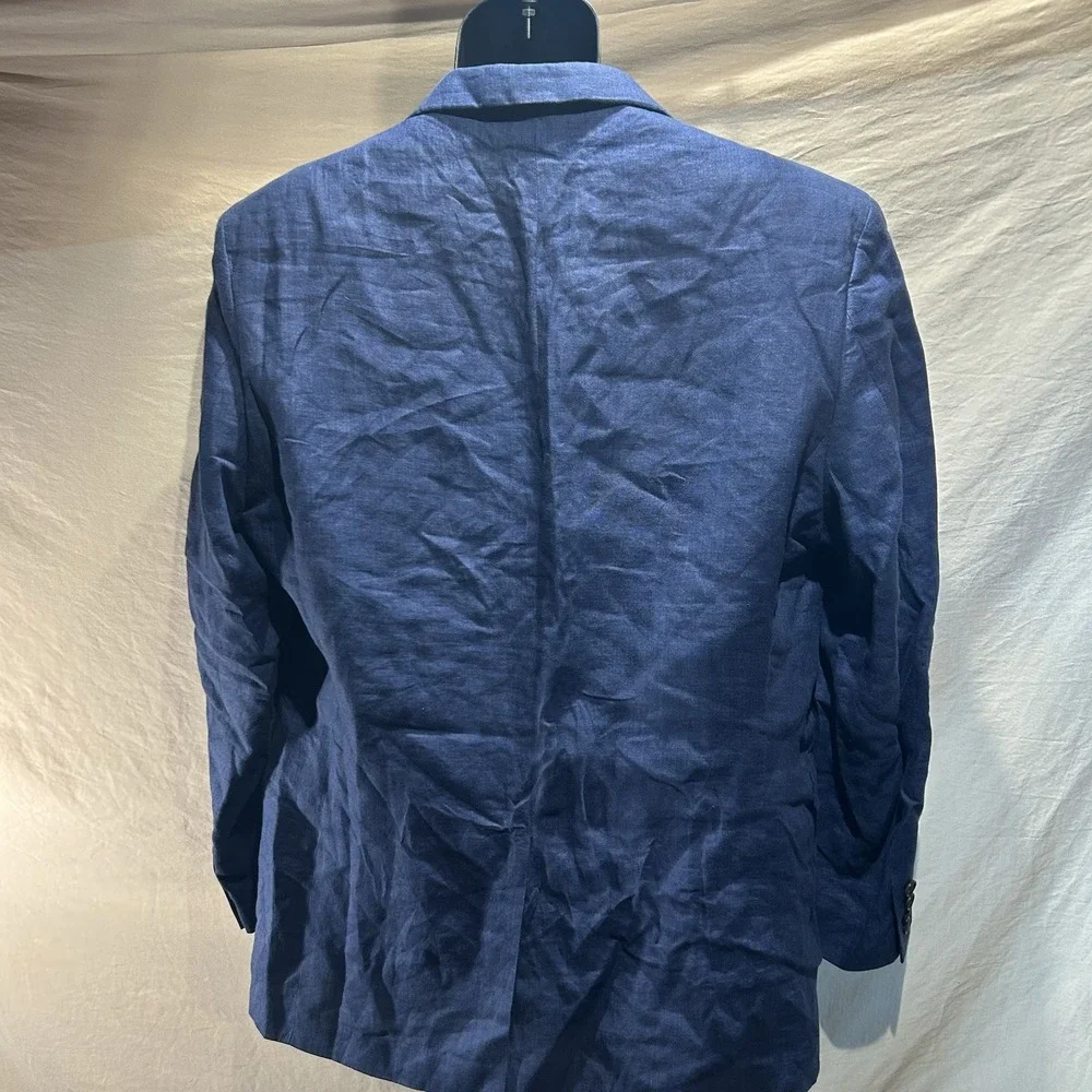 Lauren Ralph Lauren Mens 43R 100% Linen Blazer Blue Two Button Sport Coat Macys